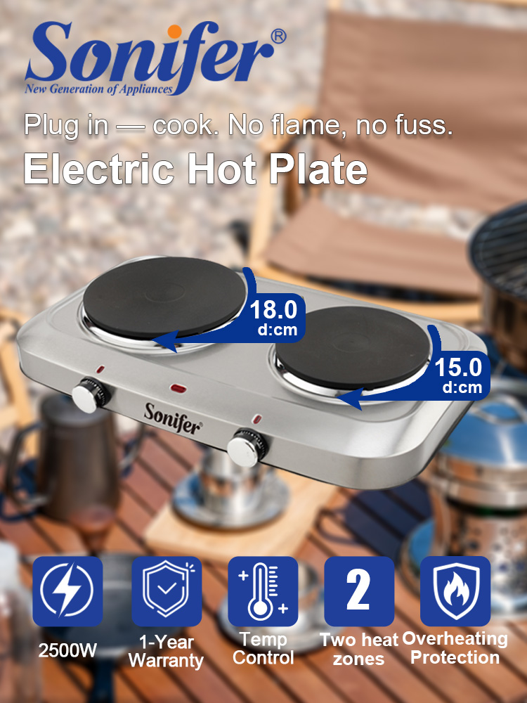 Hot Pot Portable Dual - Двухконфорочная электрическая плита Sonifer SF-3059 2500