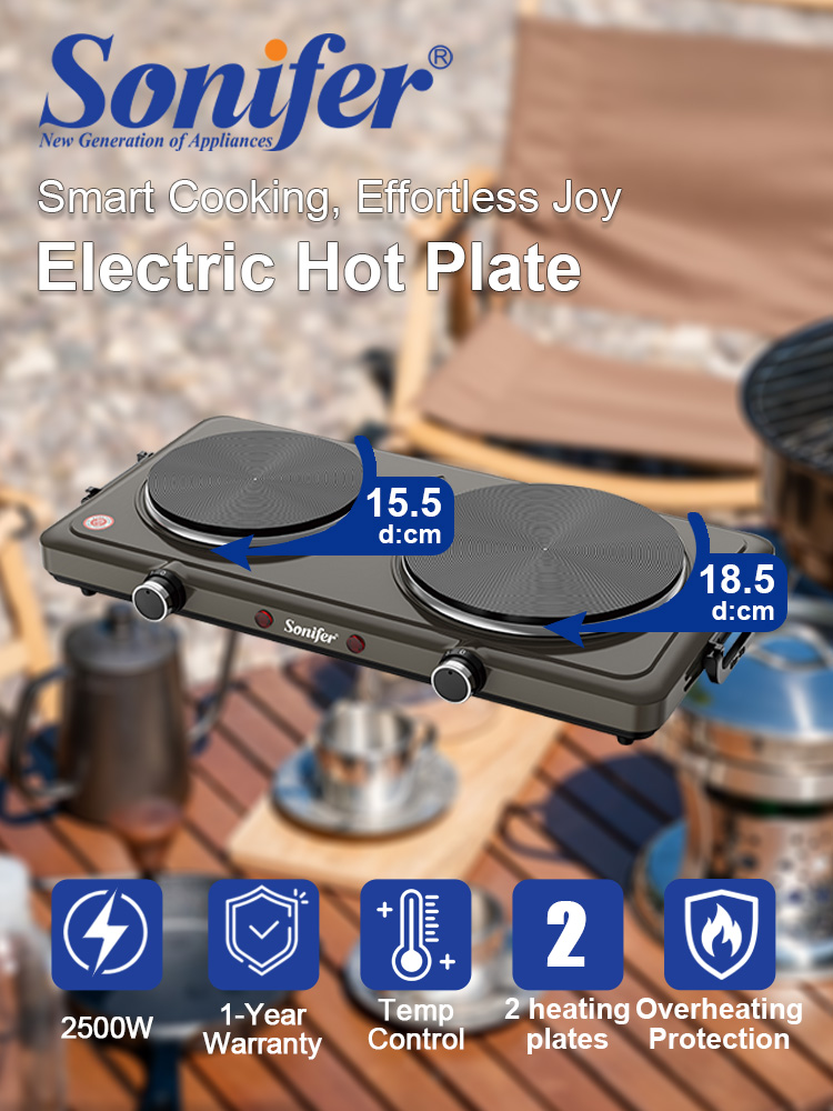 Hot Pot Portable Dual - Электрическая двухконфорочная плита Sonifer SF-3071, 1500
