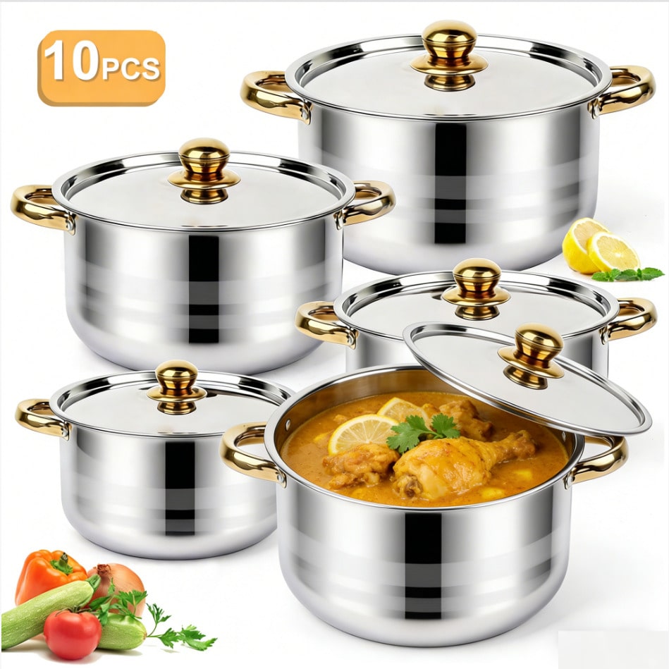 Home Cooking Set - Набор кастрюль из нержавеющей стали: современная