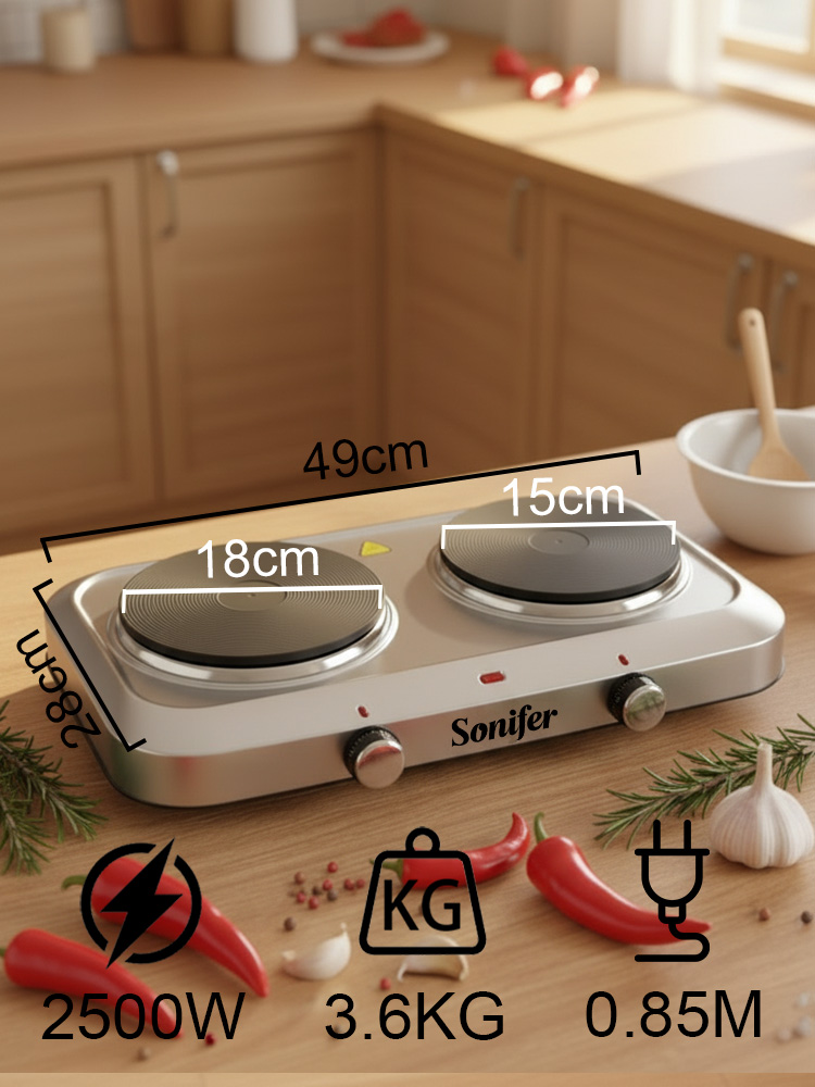 Двухконфорочная электрическая  – обзор и цена Hot Pot Portable Dual